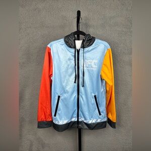UFC Focus Fuels Champions Jacket Multicolored Hood Front Pockets Men’s Sz S NWOT